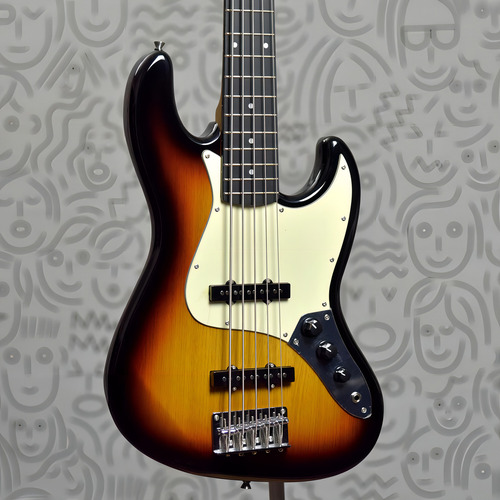 Escudo Tagima Tw73 de 5 cuerdas Sunburst Dark Scale Ash Shield, acabado corporal barnizado, orientación a la mano derecha