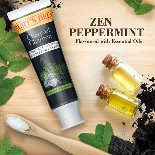 Burts Bees Charcoal + Whitening Sin Fluor Peppermint 133gr