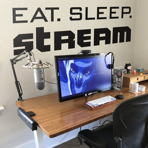 Vinil Decorativo 6168 Gamer Eat Sleep Stream Grande