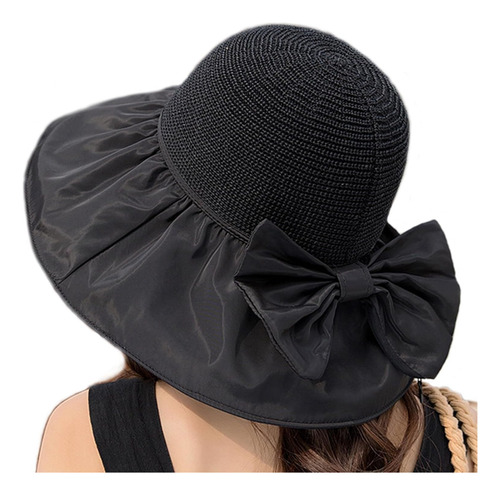 Sombrero De Playa Para Mujer, Upf 80+, Protección De Verano Negro G-xl
