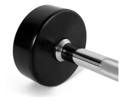 Barra Recta Con Peso Fijo Engomado 25kg
