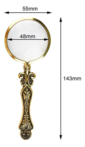 Lente De Lupa De Mano Con Mango En Relieve Para Dorado