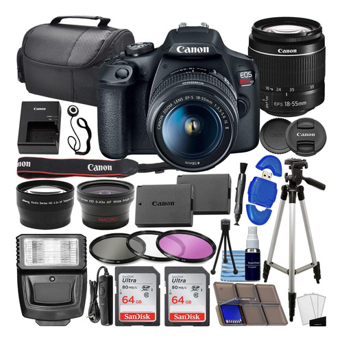 Camara Canon Eos Rebel T7 Dslr: Lentes, Y Accesorios