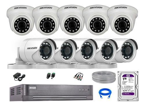 Cámaras Seguridad Kit 10 Full Hd Disco 1tb Vigilancia P2p