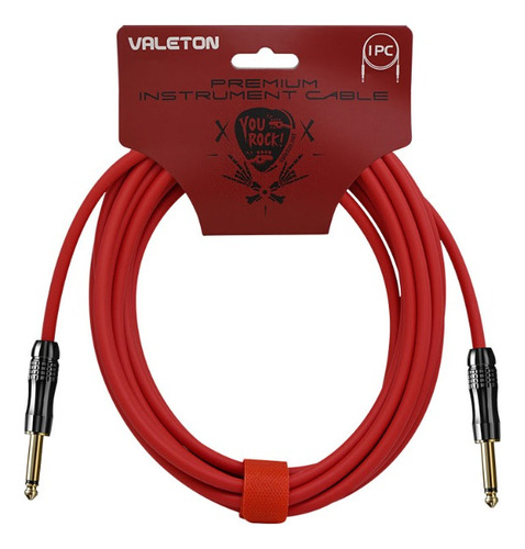 Cable Guitarra Bajo Valeton 5mt Rojo Vgc-5r Premium