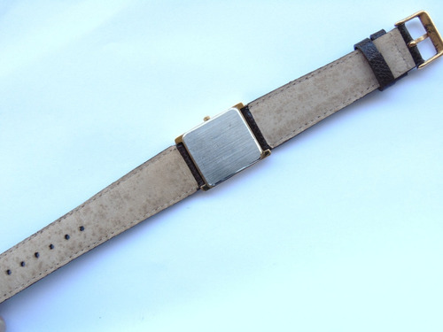 Relogio Classico Geneva Retangular Plaque Ouro Impecavel Pre