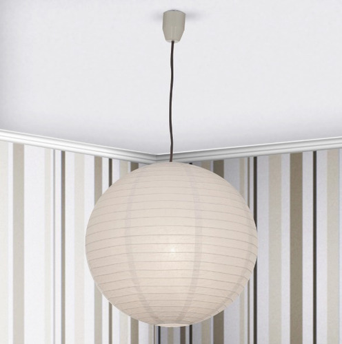Pantalla De Papel Forma De Globo Lampara China Blanca 30 Cm