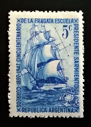 Argentina Barcos, Sello Gj 949 Frag Sarmiento 47 Mint L12362