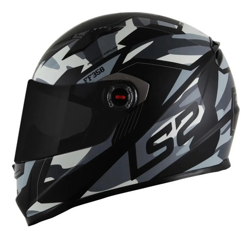 Capacete Ls2 Ff358 Tank Cam Matt Black Camuflado Preto Fosco