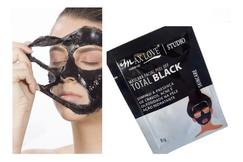 Máscara Facial Peel Off Total Black Sachê 8g - Max Love Tipo de pele Todo tipo de pele