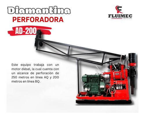 Diamantina Ad-200/ Motor Diésel 30 Hp / Garantía 1 Año