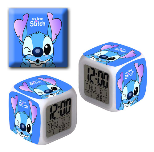 Reloj Despertador Iluminado Stich - Printek