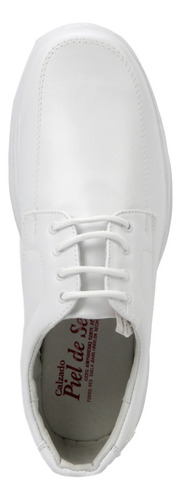 Zapato Hombre Uso Clínico Piel De Seda 4010 Blanco 22-29
