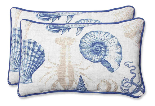 Pillow Perfect Outdoor Sea Life - Juego De 2 Almohadas Recta