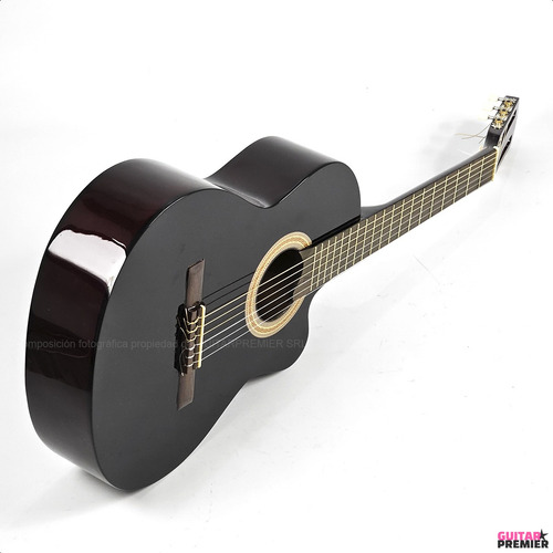 Guitarra Electrocriolla Con Corte Negro Tensor Manual Pua Gp