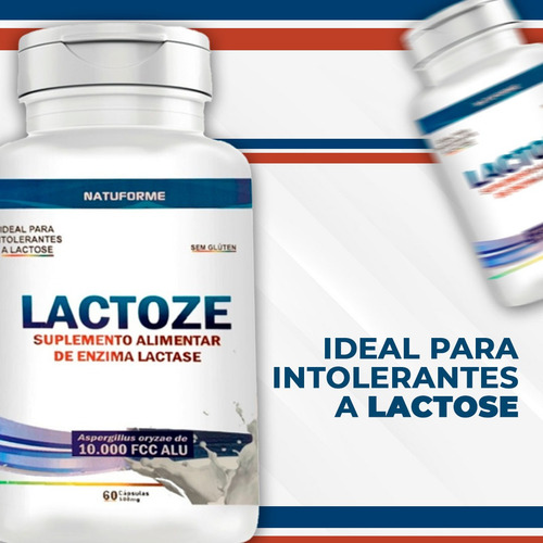 Lactase 10.000 Fcc Alu Intolerância À Lactose 60caps Sem Sabor