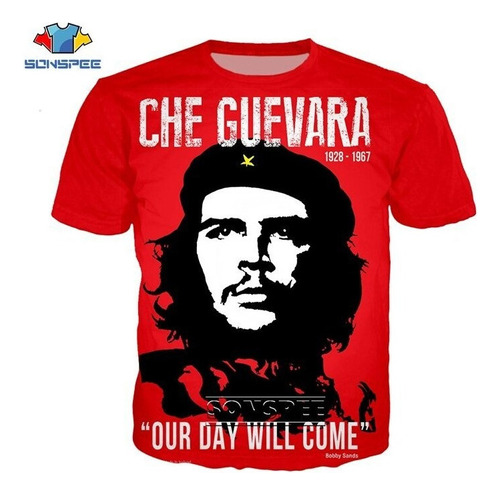 Xcc Men Camiseta Che Guevara Graffiti Impresión 3d Camiseta