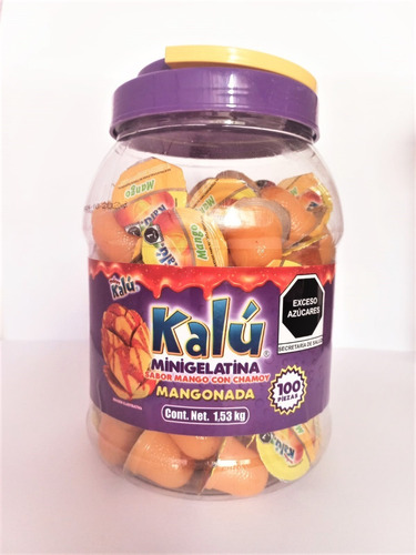 Kalú, Mango Con Chamoy, 100 Piezas, Cont. Net 1.53 Kg.