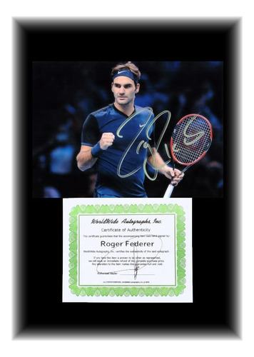 Roger Federer Tenis Atp Firma En Foto De 5x7