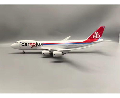 B747 Cargolux 50 Aniversario - Avion A Escala 1/85 (50cm) Blanco Con Rojo