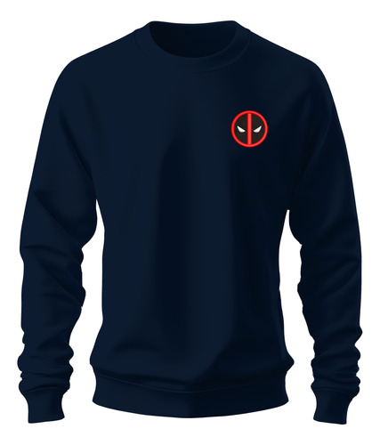 Sudadera Sweater Bordado Logo Ojos Marvel Deadpool Mascara 