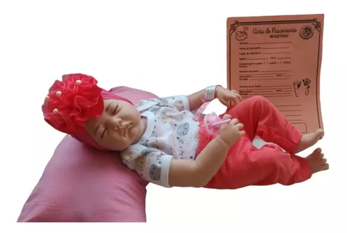 Muñeco Bebe Recien Nacida 54 Cm De Altura Niña Md:3 Dormida