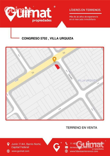 Imagen 3 de 12 de Congreso Esquina Ceretti - Villa Urquiza - Lideres En Terrenos