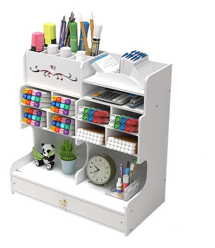 Upgraded Desktop Stationary Organizer With Drawer Pencil 