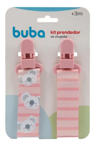 Kit Com 2 Prendedores De Chupeta Coala Rosa 14496 - Buba