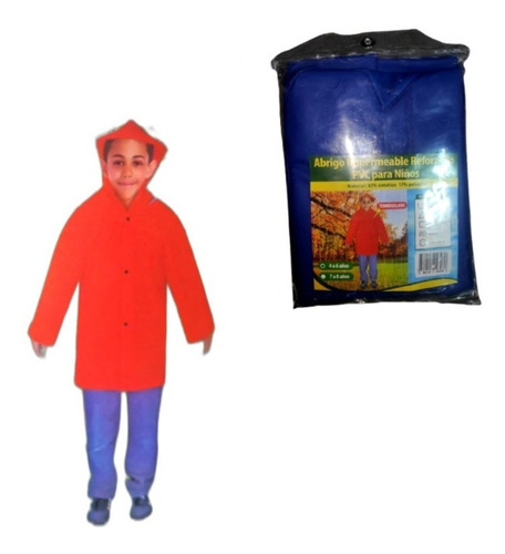Abrigo Impermeable Reforzado Pvc Para Niños Niñas De 4 A 6 