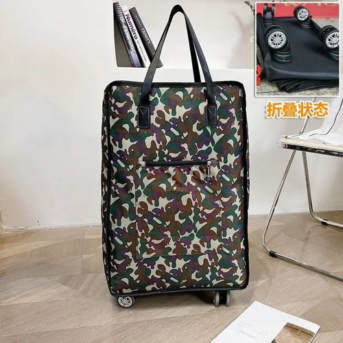 Bolsa De Viaje Con Ruedas De Gran Capacidad - Camuflada Color Verde Lisa