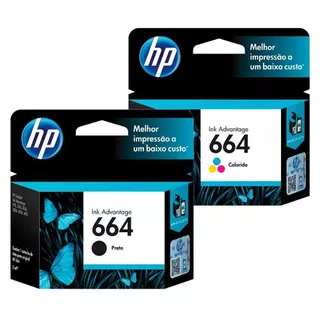 Kit Cartuchos Originais Hp 664 Preto + Color Deskjet 1115