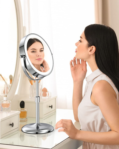 Espejo De Maquillaje Iluminado Con Soporte Ajustable, [3