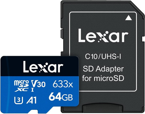 Tarjeta de memoria Lexar LSDMI64GBBCN633N High-Performance 633x con adaptador SD 64GB