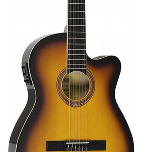 Violão Michael Clássico Semiflat Elétrico Vms-314 Sb Aço Cor Marrom