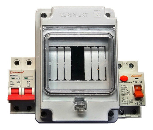 Kit Termica 10a32 Amp + Disyuntor 40 Amp + Caja 4m Ip55