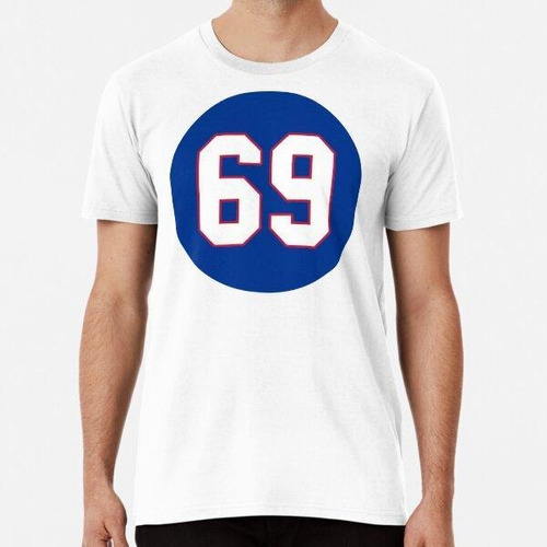 Remera Red Outline And Blue Circle Number 69 Algodon Premium