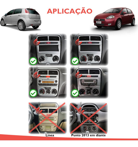 Imagem 8 de 9 de Moldura Painel 2 Din Multimidia Dvd Mp5 Fiat Punto 2008 2009 2010 2011 2012 - Prata