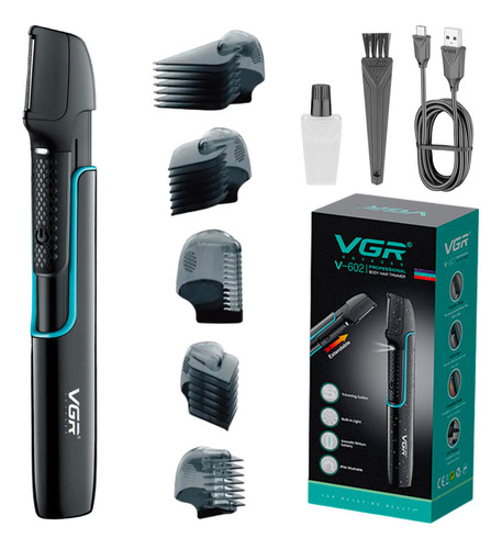 Cortadora Pelo Vgr V-602 Trimmer Extensible Corporal Luz Usb