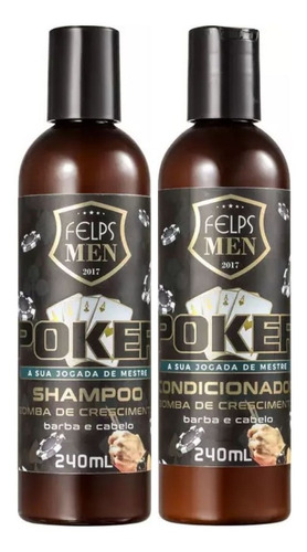 Shampoo E Condicionador Crescimento Poker 2x240ml Felps Men