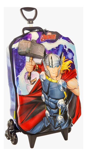 Mochila Infantil Escolar 3 Rodinhas Thor Avengers 3d Maxtoy by Diplomata