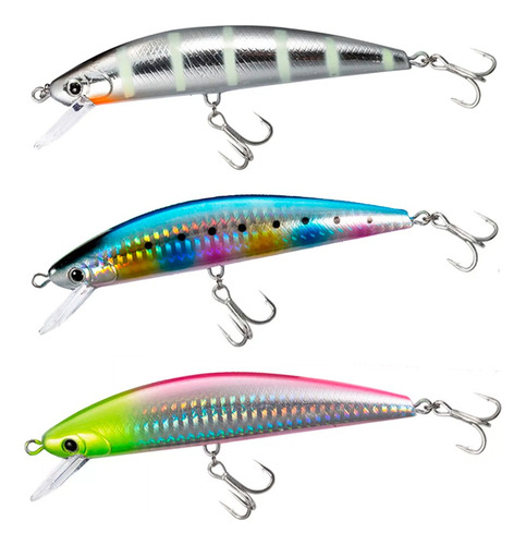 Pack 3 Señuelos Hundimiento Pesca De 40g Y 12cm