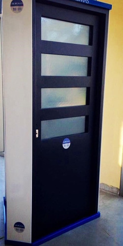 Imagen 3 de 6 de Puerta Hierromas Chapa Inyectada 1/2 Reja Horizontal 70x200