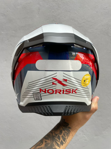 Capacete Norisk Strada 2 St C/ Óculos Solar Branco Azul