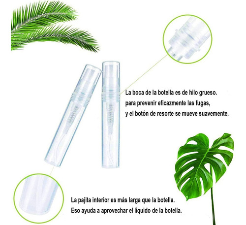 D Mini Atomizador Perfume Botella Spray Plástico (60pcs 5ml)
