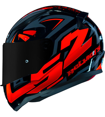 Capacete Masculino Moto Fechado Ls2 Ff353 Tagline Laranja Cor Preto/Laranja Tamanho do capacete 60