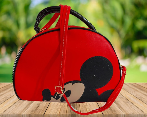 Imagen 6 de 6 de Bolsa De Dama De Disney, Mickey Mouse, En Color Rojo/negro