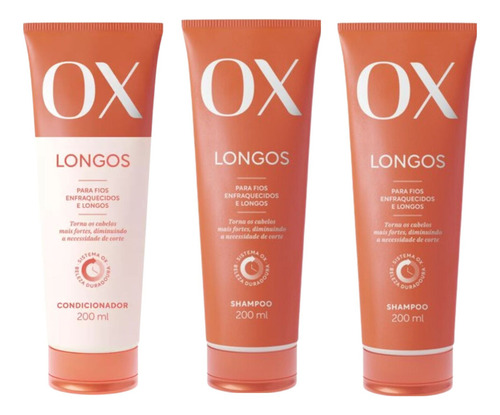 Kit Ox Longos 1 Cond 200ml+2 Shampoo 200ml