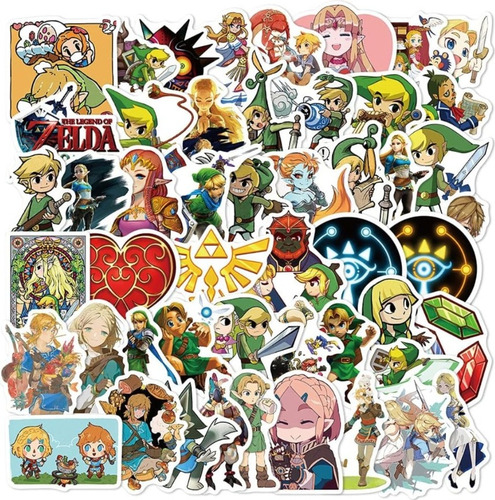 Legend Of Zelda Stickers 50 Calcomanias De Pvc Contra Agua
