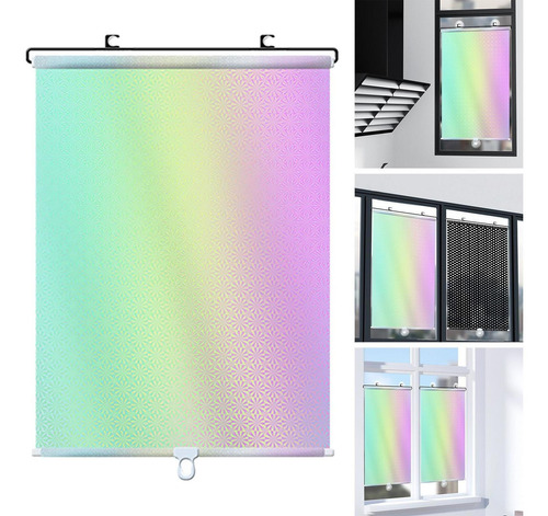 Persianas Enrollables Con Ventosa, Cortina 45x125cm Plata